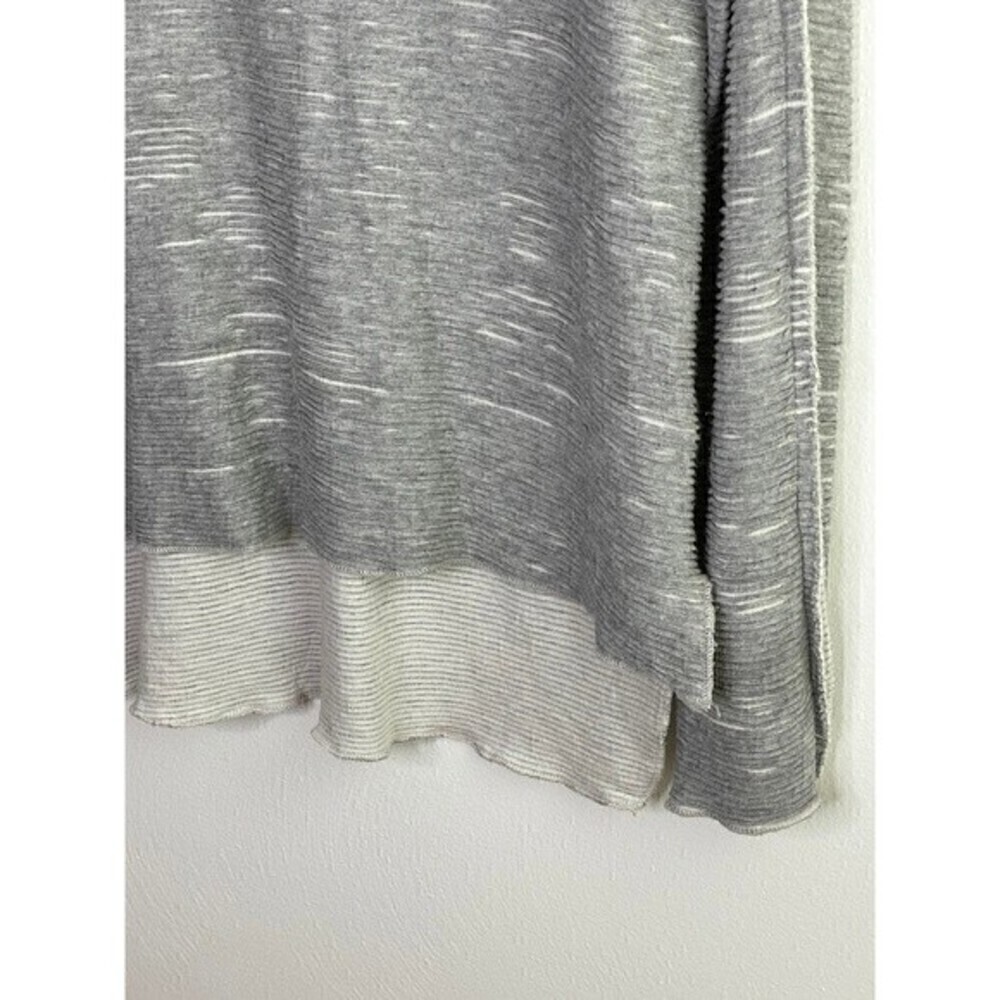NATION LTD Ribbed Burnout Distressed Texture Grey Long Sleeve Shirt Women Medium - Picture 4 of 13